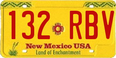 NM license plate 132RBV
