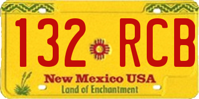 NM license plate 132RCB