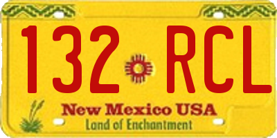 NM license plate 132RCL