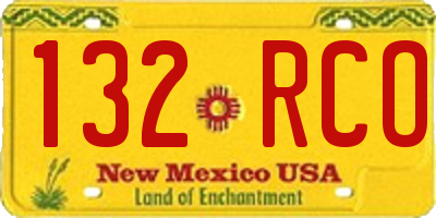 NM license plate 132RCO