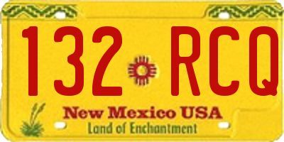 NM license plate 132RCQ