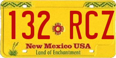NM license plate 132RCZ