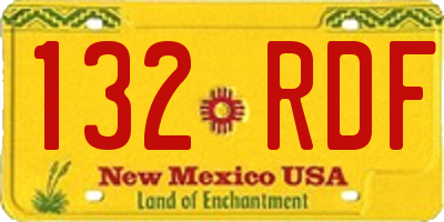 NM license plate 132RDF