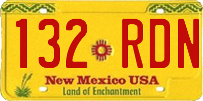 NM license plate 132RDN