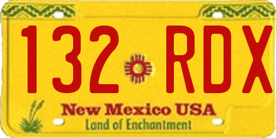 NM license plate 132RDX