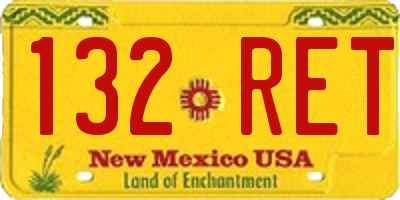 NM license plate 132RET