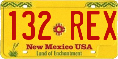 NM license plate 132REX