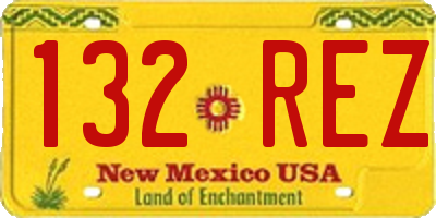 NM license plate 132REZ