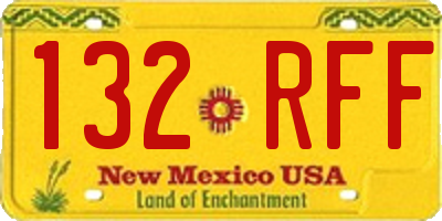 NM license plate 132RFF