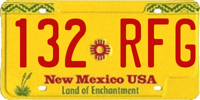 NM license plate 132RFG