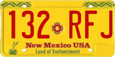 NM license plate 132RFJ