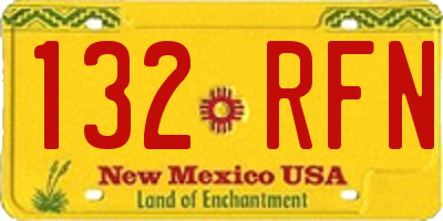 NM license plate 132RFN