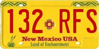 NM license plate 132RFS