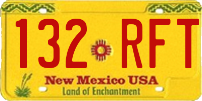 NM license plate 132RFT