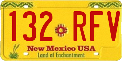 NM license plate 132RFV