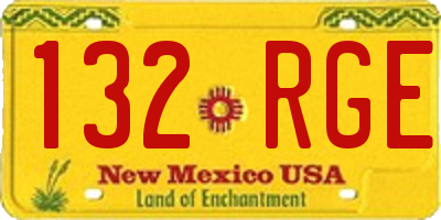 NM license plate 132RGE