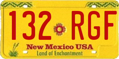 NM license plate 132RGF