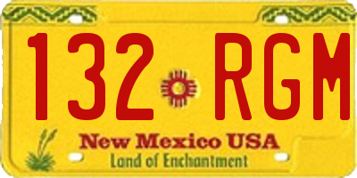 NM license plate 132RGM