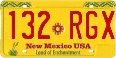 NM license plate 132RGX