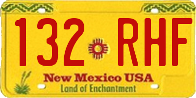 NM license plate 132RHF
