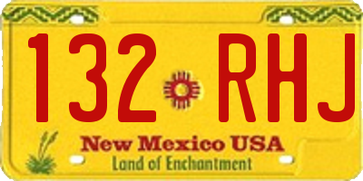 NM license plate 132RHJ