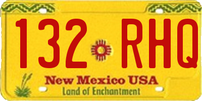 NM license plate 132RHQ