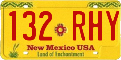 NM license plate 132RHY