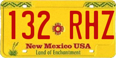 NM license plate 132RHZ