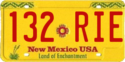 NM license plate 132RIE
