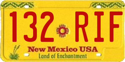 NM license plate 132RIF