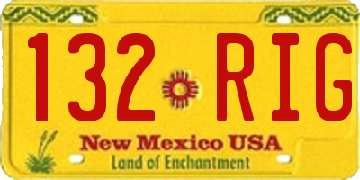 NM license plate 132RIG