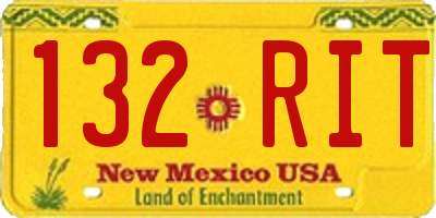 NM license plate 132RIT