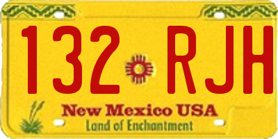 NM license plate 132RJH