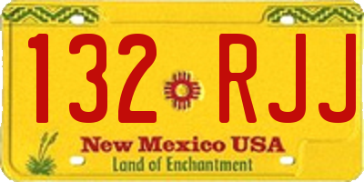 NM license plate 132RJJ