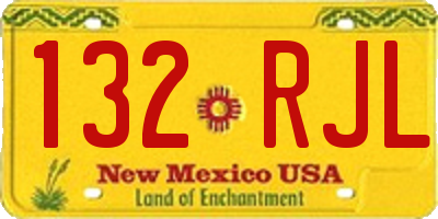 NM license plate 132RJL