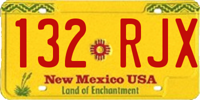 NM license plate 132RJX