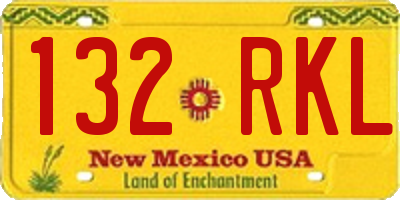 NM license plate 132RKL