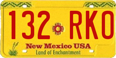 NM license plate 132RKO