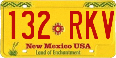 NM license plate 132RKV