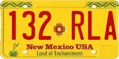 NM license plate 132RLA