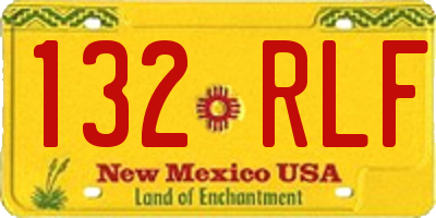 NM license plate 132RLF