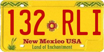 NM license plate 132RLI