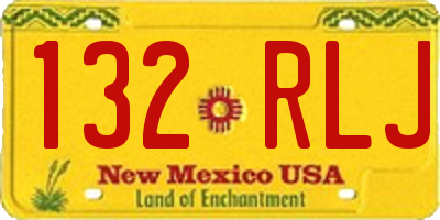 NM license plate 132RLJ