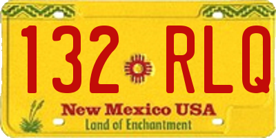 NM license plate 132RLQ