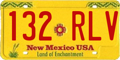 NM license plate 132RLV