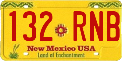 NM license plate 132RNB