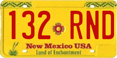 NM license plate 132RND