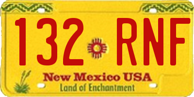 NM license plate 132RNF