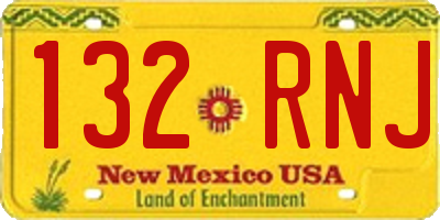 NM license plate 132RNJ