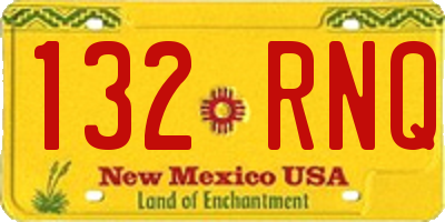 NM license plate 132RNQ
